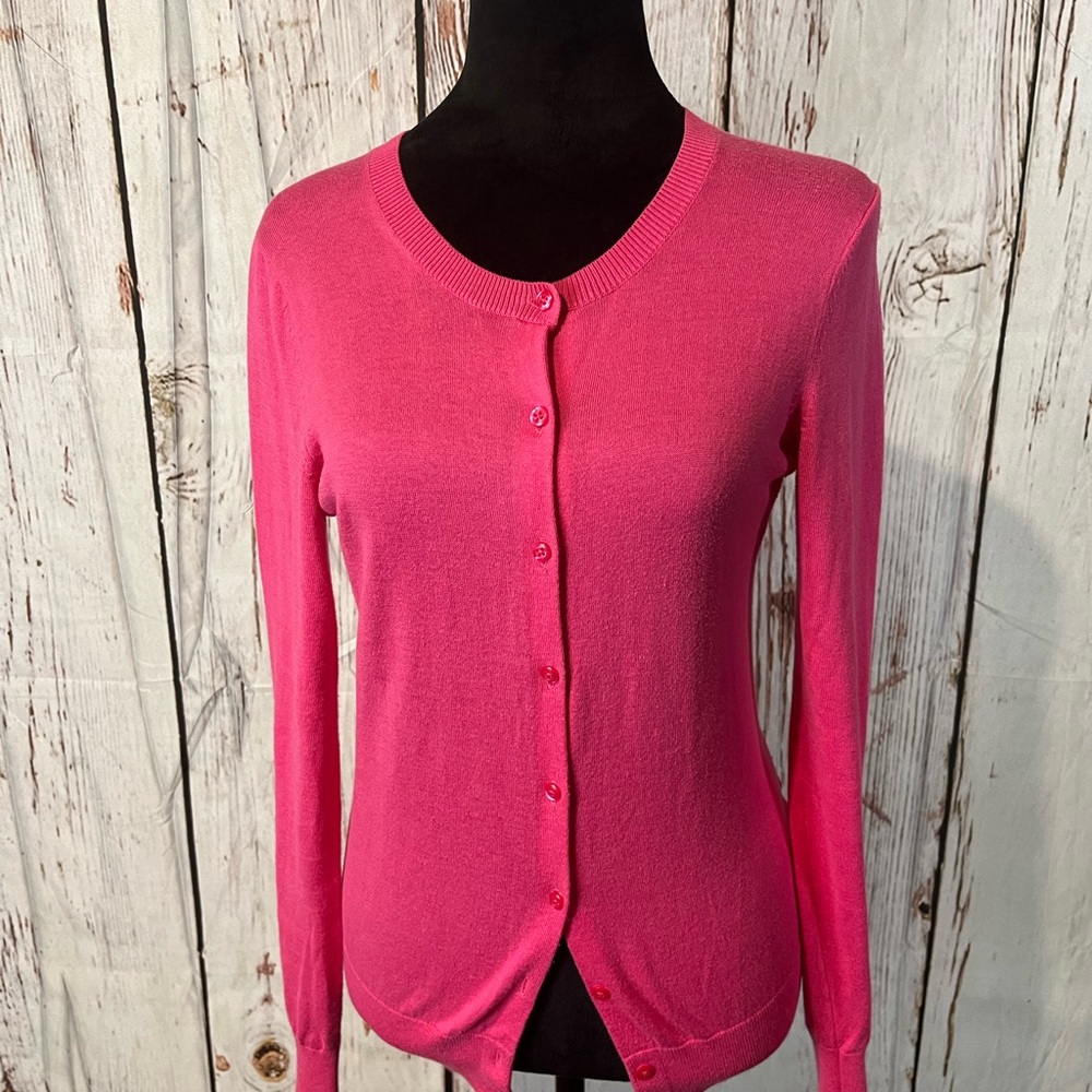 Hot Pink Banana Republic Cardigan Sweater Sm